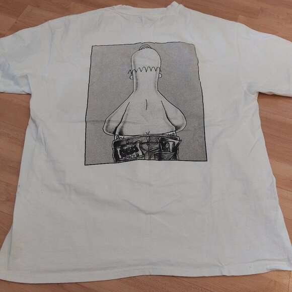Vintage 1994 hanes double White  The Simpsons Homer Cartoon Couch Potato Tshirt - Picture 9 of 10